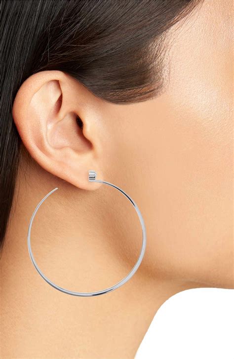 michael kors earrings and necklace set silver|michael kors large hoop earrings.